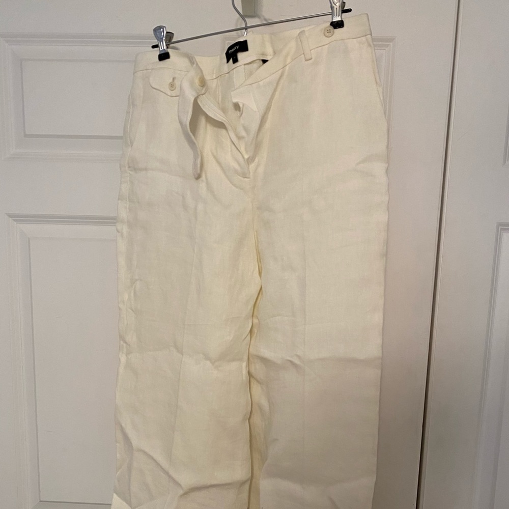 Theory cream Linen pants